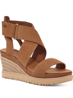 UGG Ileana Women’s Tan Suede Wedge Sandals New Size 7.5 US